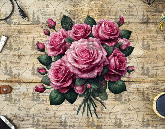 UVDTF Sparkling Pink Rose Bouquet