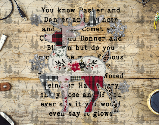 UVDTF Patchwork Reindeer