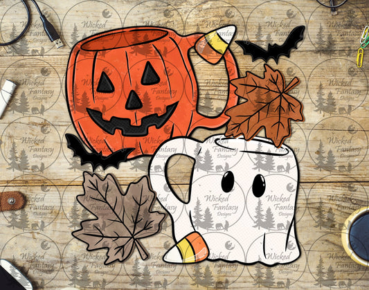 UVDTF Jack o Lantern and Ghost Mugs