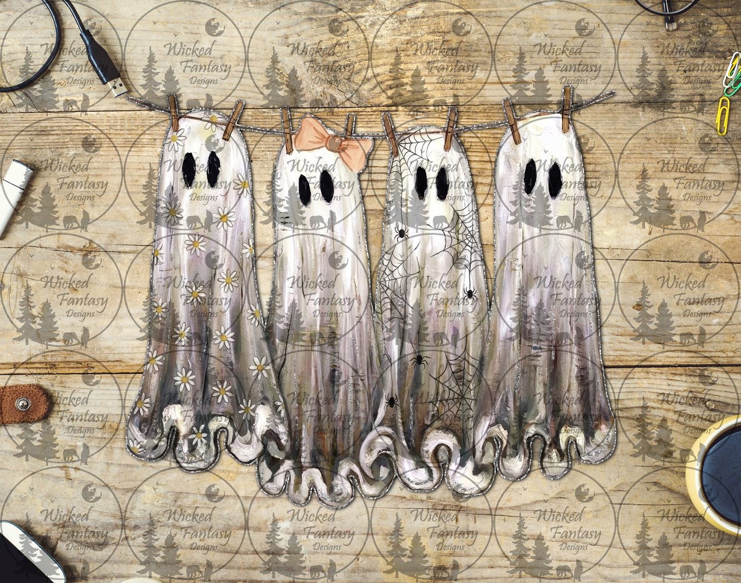 UVDTF Ghosts Hanging on Clothesline
