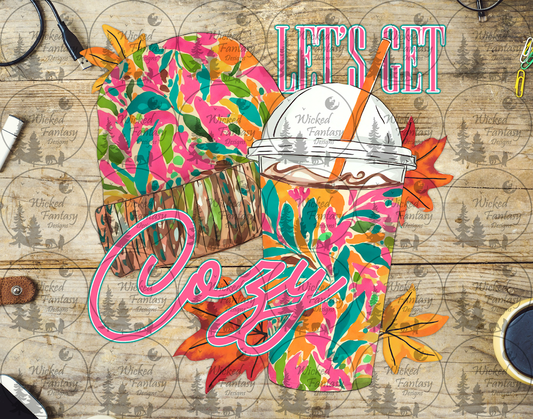 UVDTF Lets Get Cozy Fall Beanie and Coffee