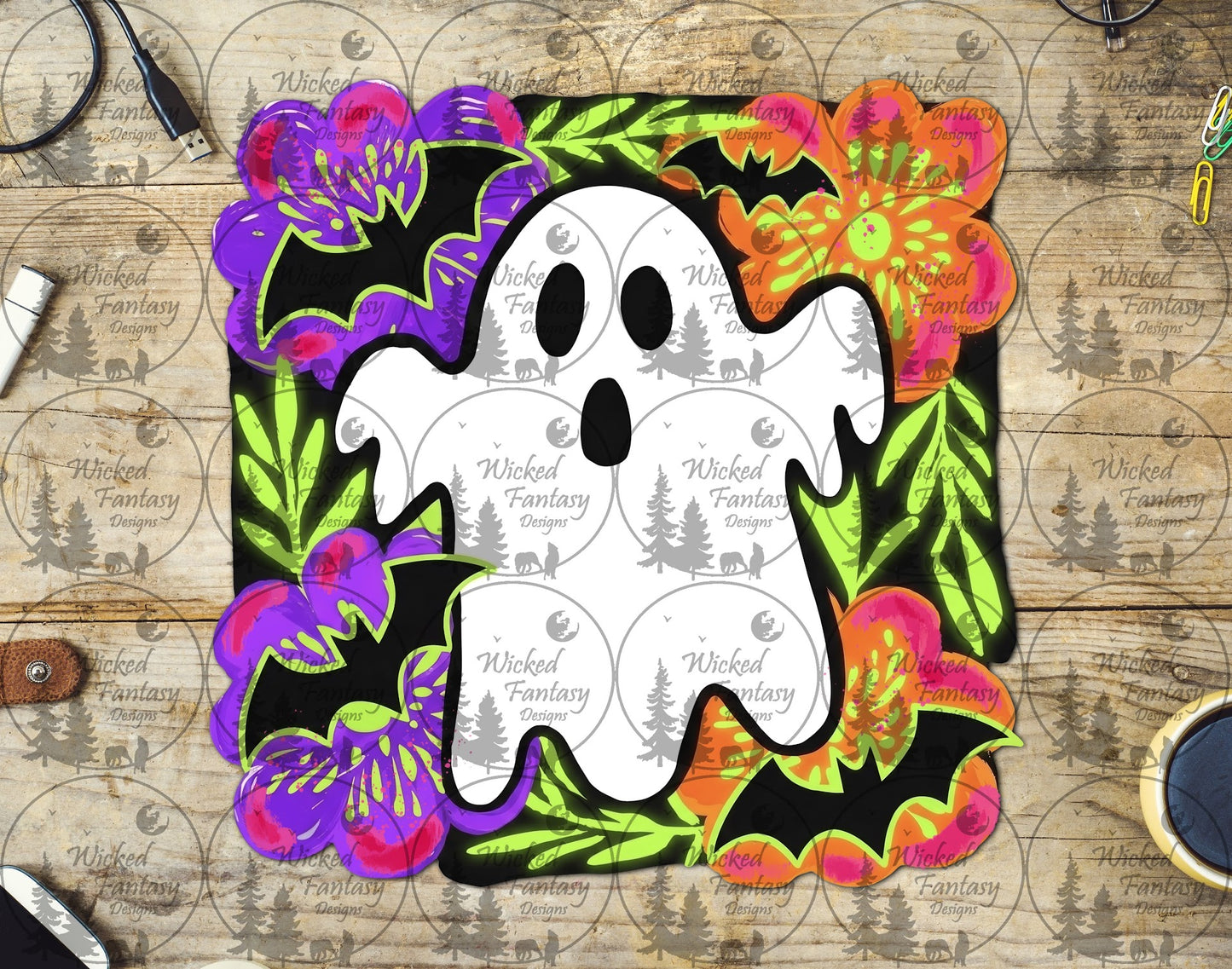 UVDTF Bright Floral Ghost