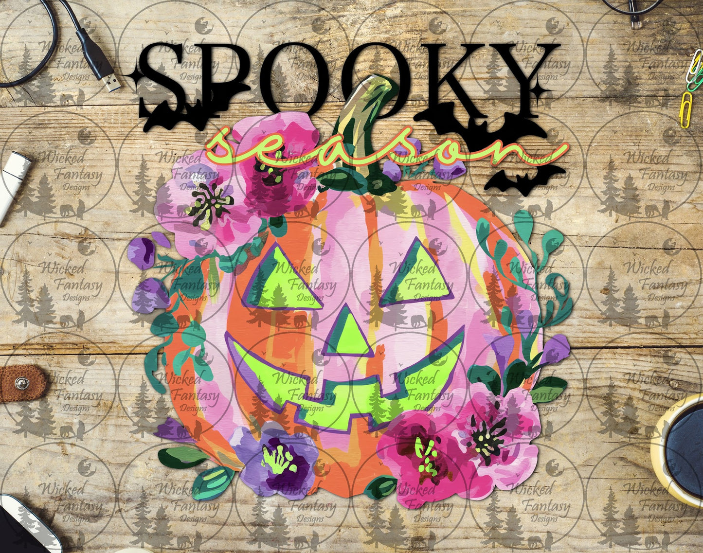 UVDTF Spooky Season Pink Floral Pumpkin