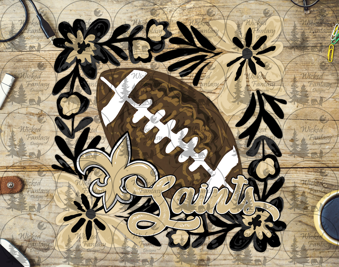 UVDTF Floral Football Saint