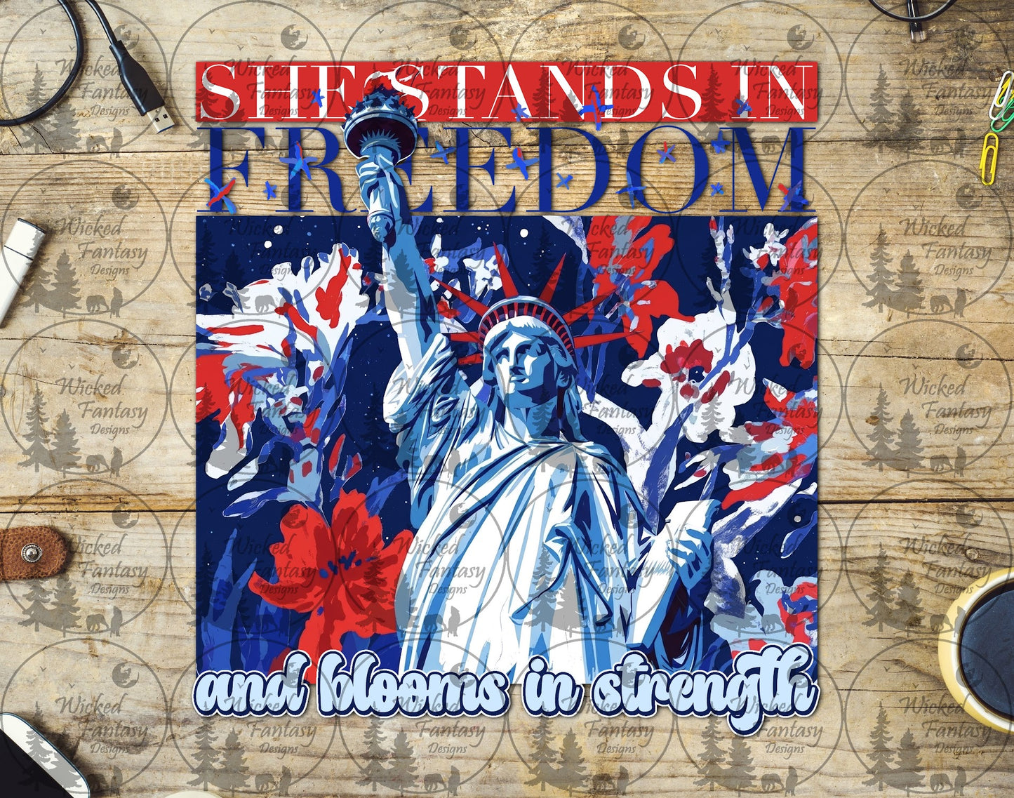 UVDTF She Stands in Freedom and Blooms in Strength