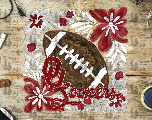 UVDTF Floral Football Sooner