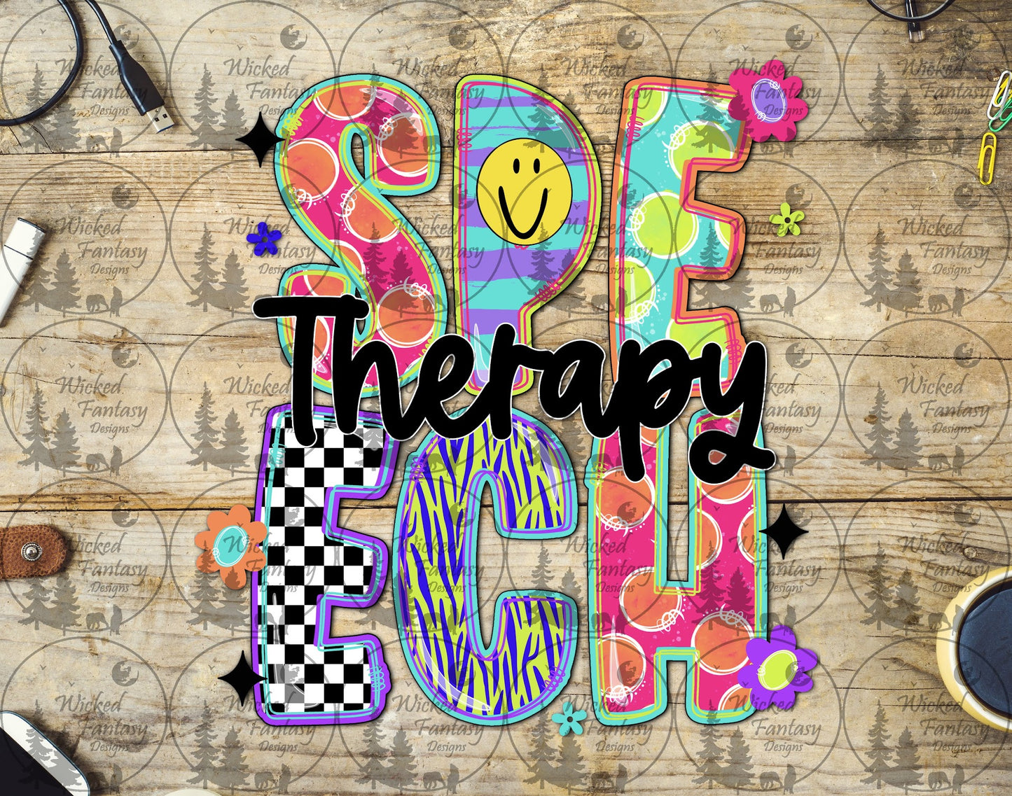 UVDTF Speech Therapy Bubble Letters