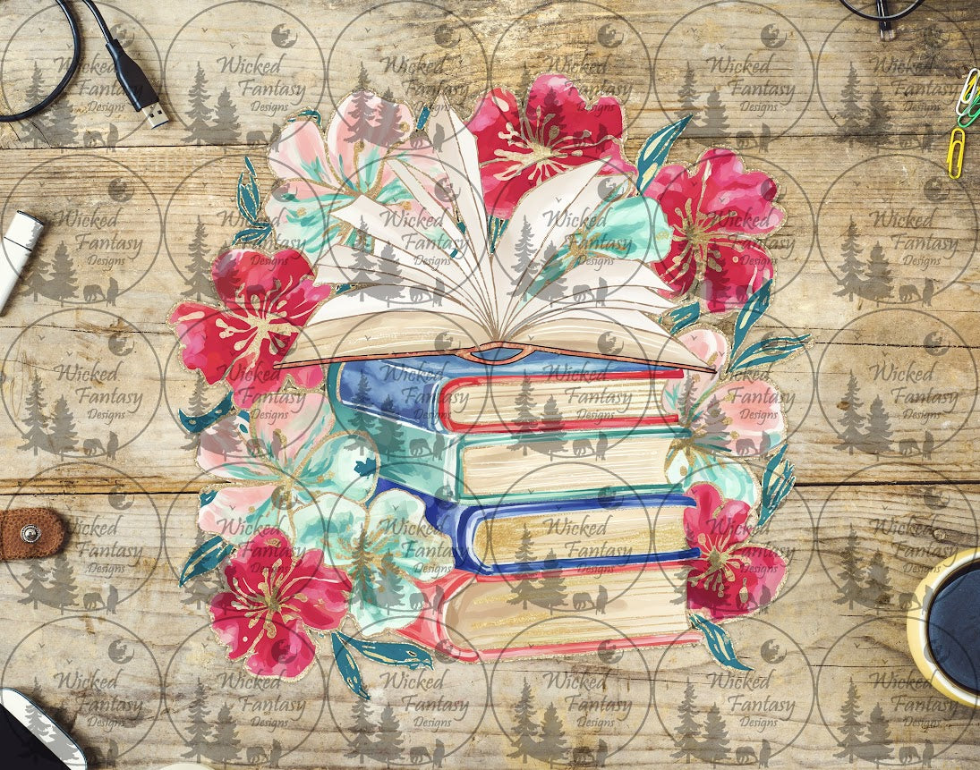 UVDTF Books and Painted Florals