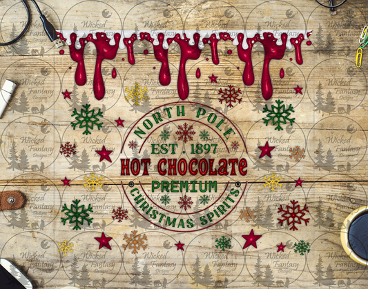 UVDTF North Pole Hot Chocolate Premium Christmas Spirits 20oz 30oz 10"x10" Element