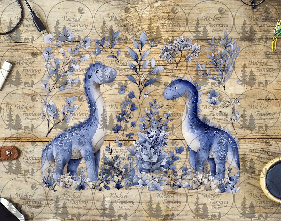 UVDTF Blue Dinosaurs