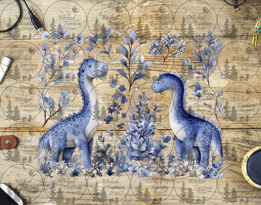 UVDTF Blue Dinosaurs