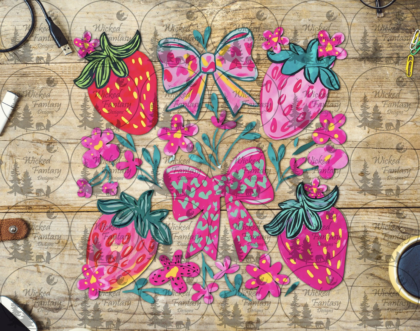 UVDTF Coquette Strawberries and Bows