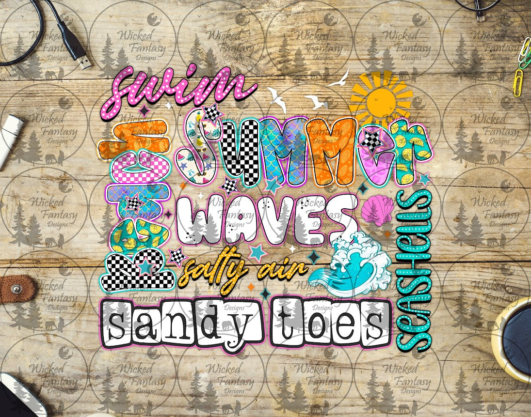 UVDTF Summer Word Collage