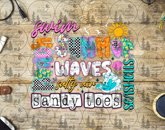 UVDTF Summer Word Collage