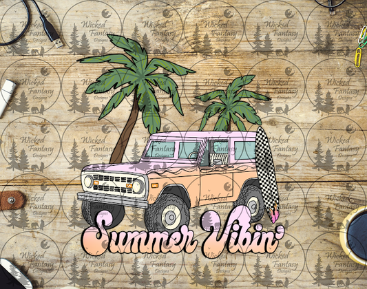 UVDTF Summer Vibin Beach 4x4 and Palm Trees