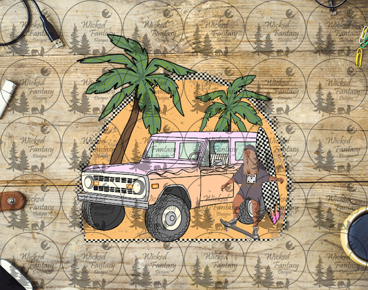 UVDTF Beach 4x4 and Palm Trees