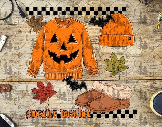 UVDTF Sweater Weather Cozy Jac o' Lantern Sweater