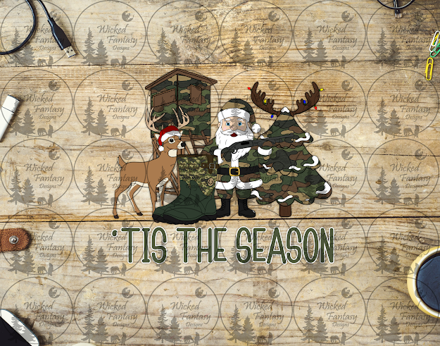 UVDTF Tis the Season Santa with Deer Hunting Gear