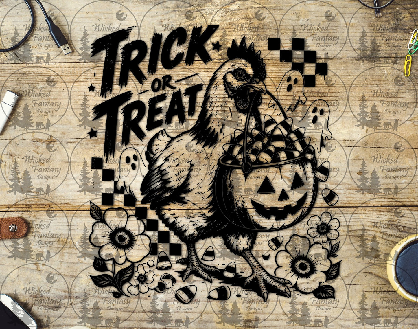 UVDTF Trick or Treat Chicken