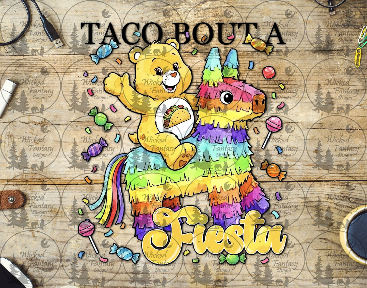 UVDTF Taco Bout A Fiesta Pinata Bear