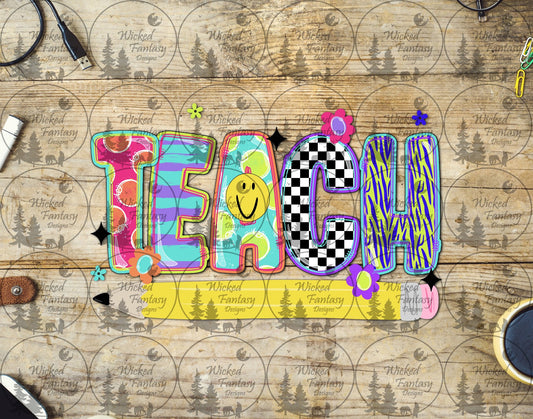 UVDTF Teach Bubble Letters with Pencil