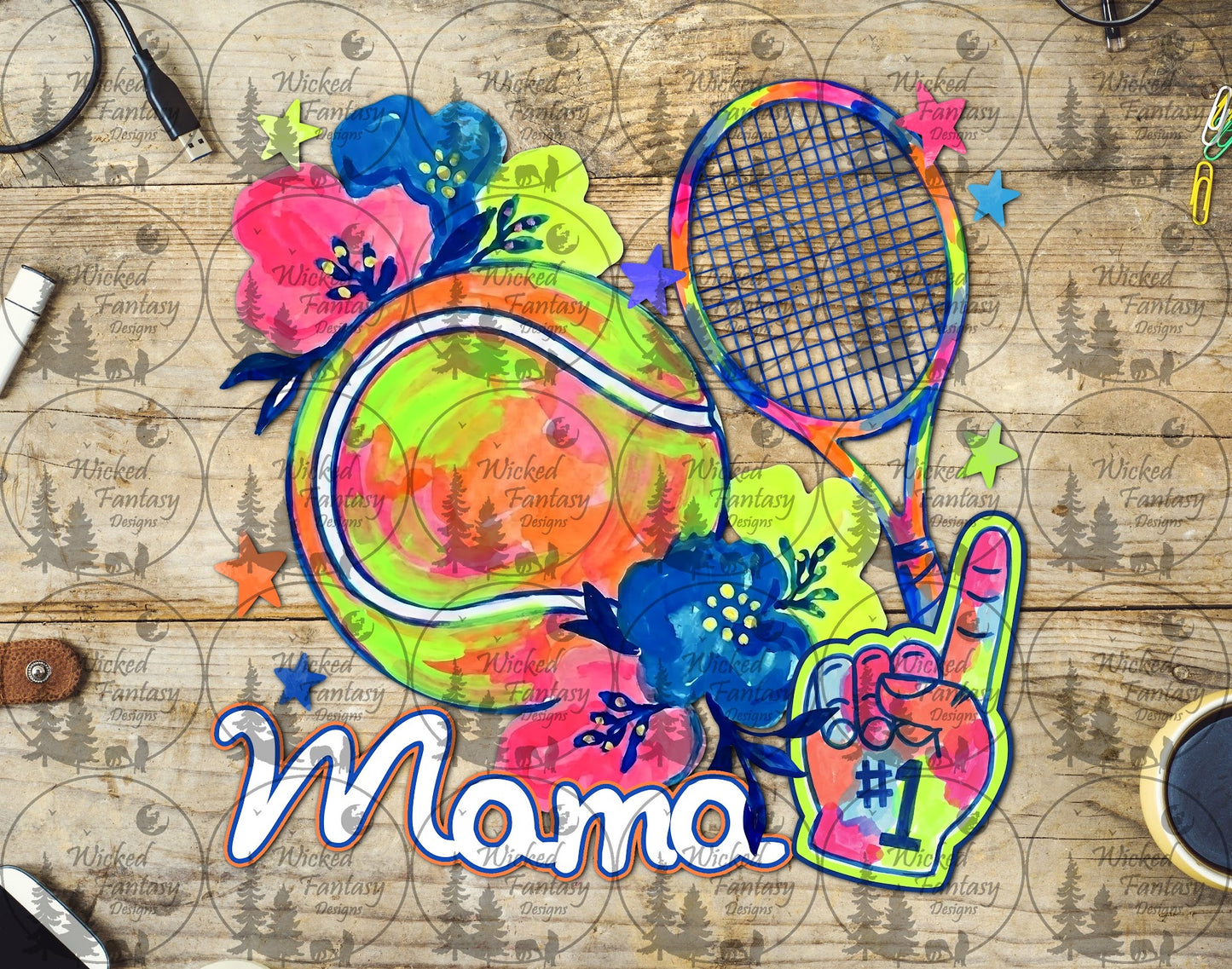 UVDTF Tennis Mama Colorful