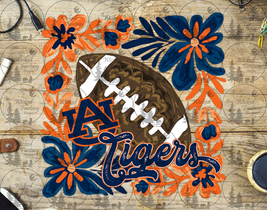 UVDTF Floral Football Tigers