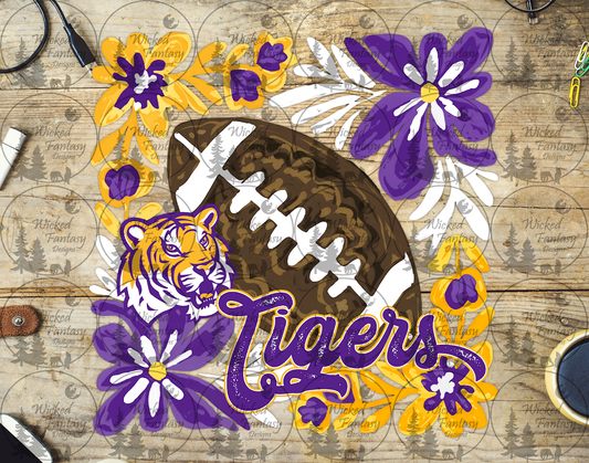 UVDTF Floral Football Tigers