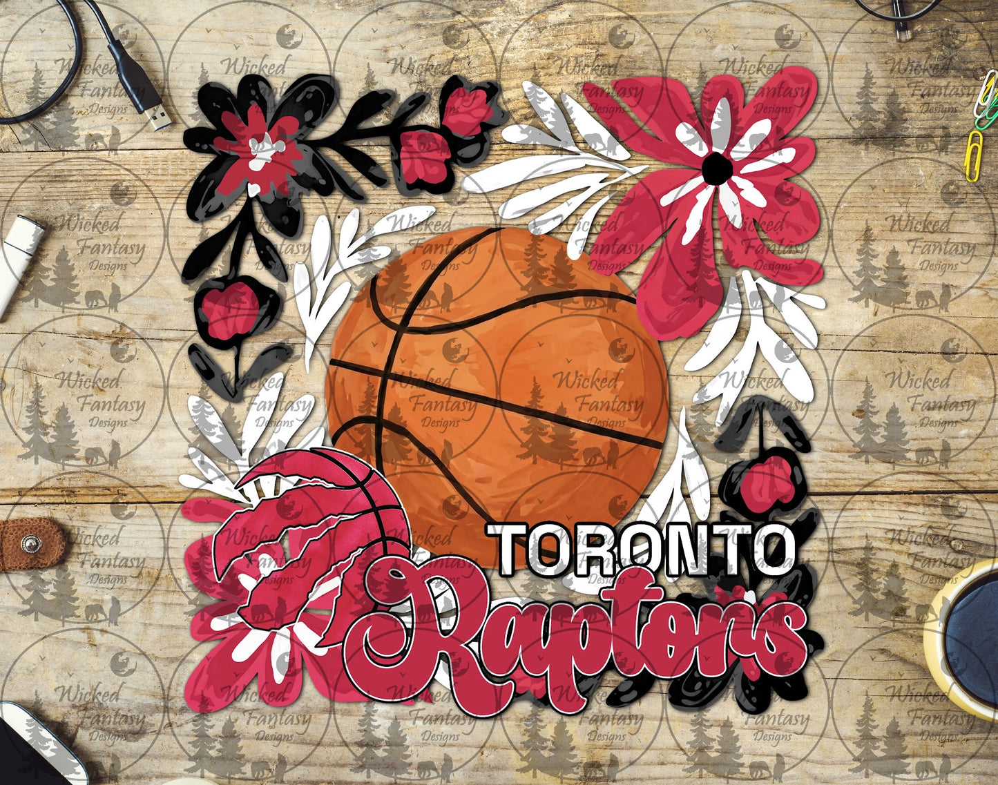 UVDTF Basketball Floral Raptors