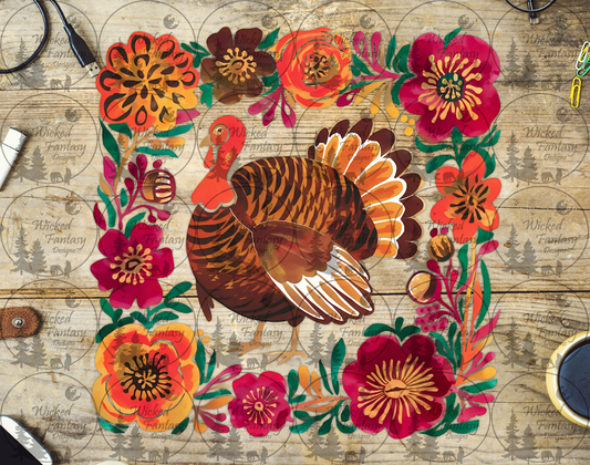 UVDTF Turkey and Autumn Florals