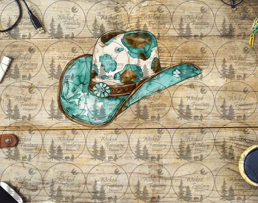 UVDTF Turquoise Cowgirl Hat