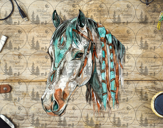 UVDTF Horse with Turquoise