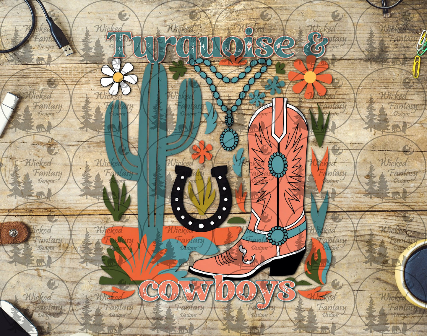 UVDTF Turquoise and Cowboys