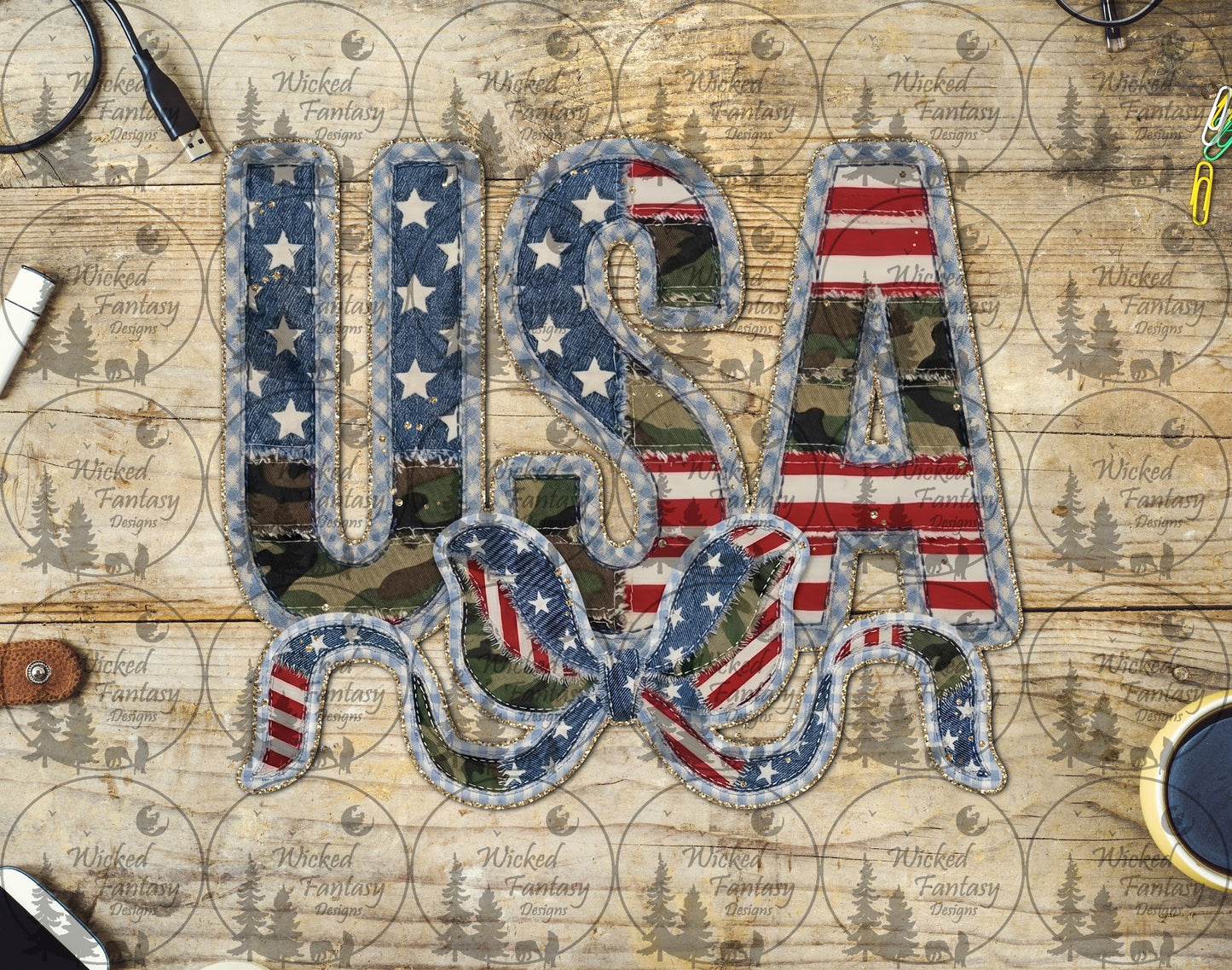 UVDTF Camo Denim USA