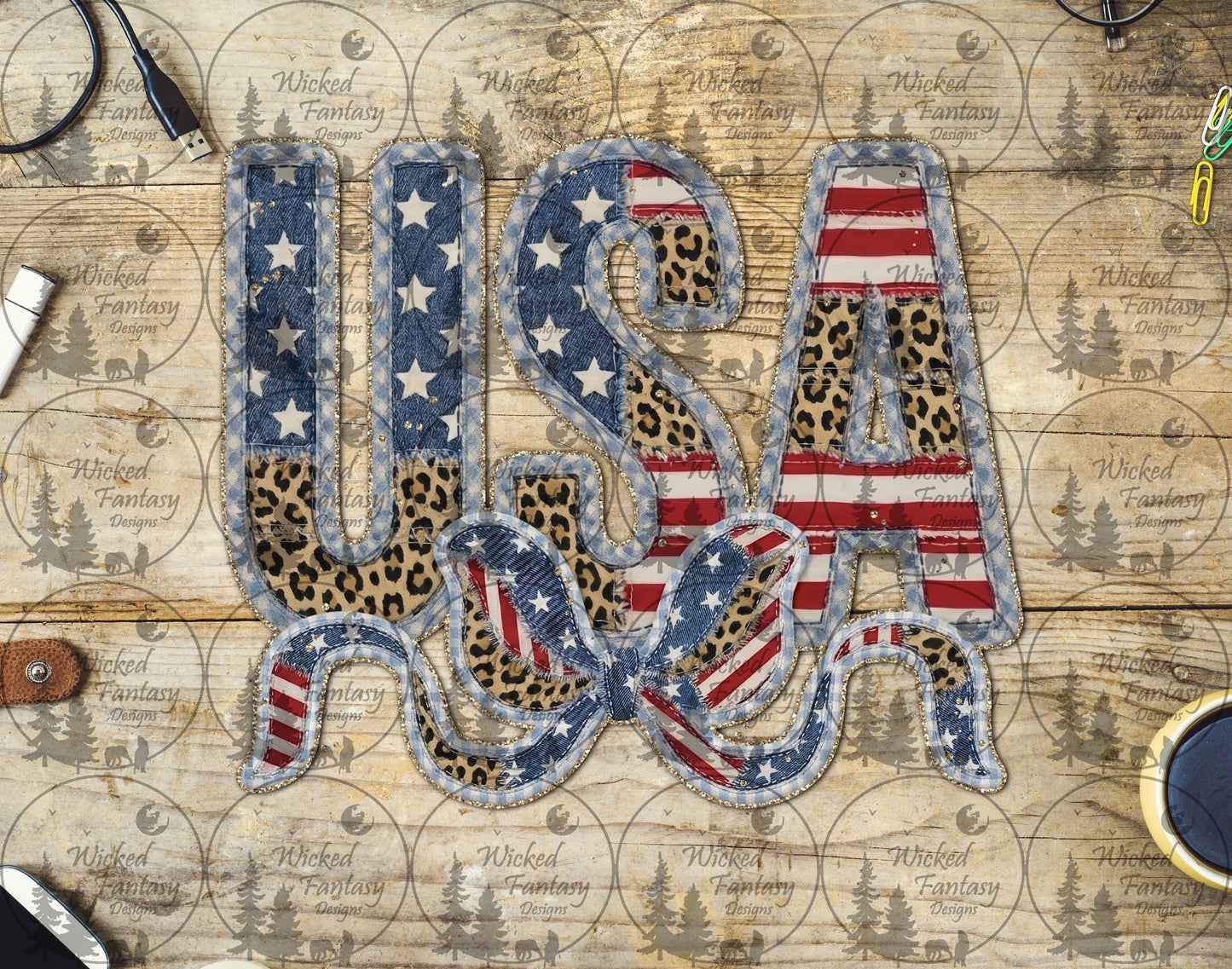 UVDTF Leopard Denim USA