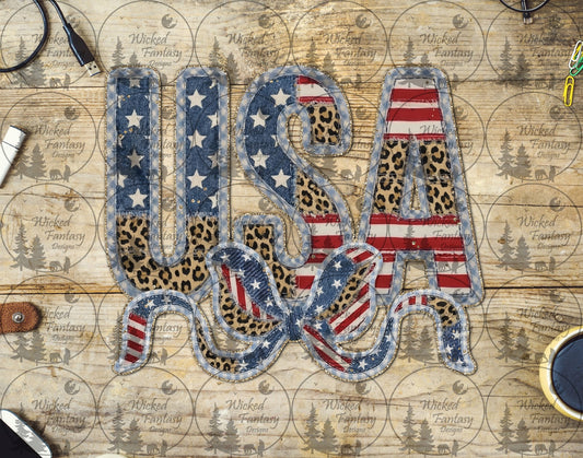 UVDTF Leopard Denim USA