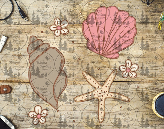 UVDTF Seashells and Sea Star