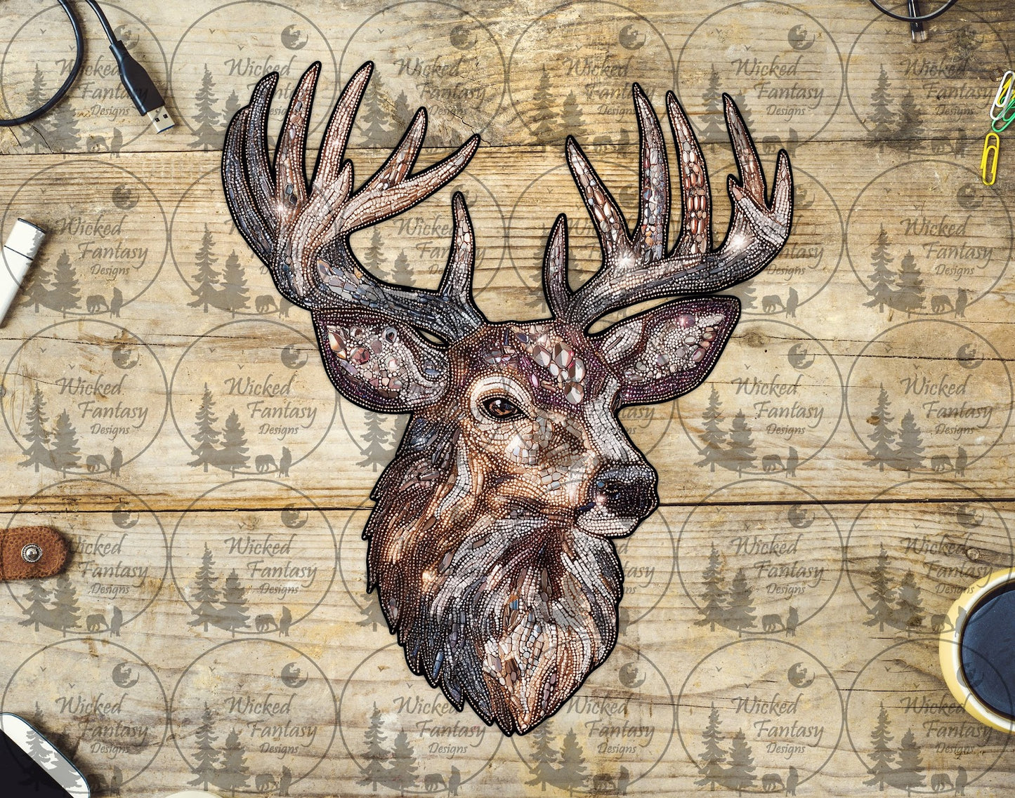 UVDTF Faux Rhinestone Deer