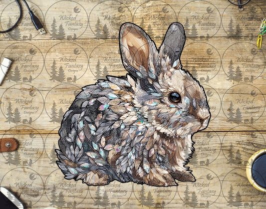 UVDTF Faux Rhinestone Rabbit