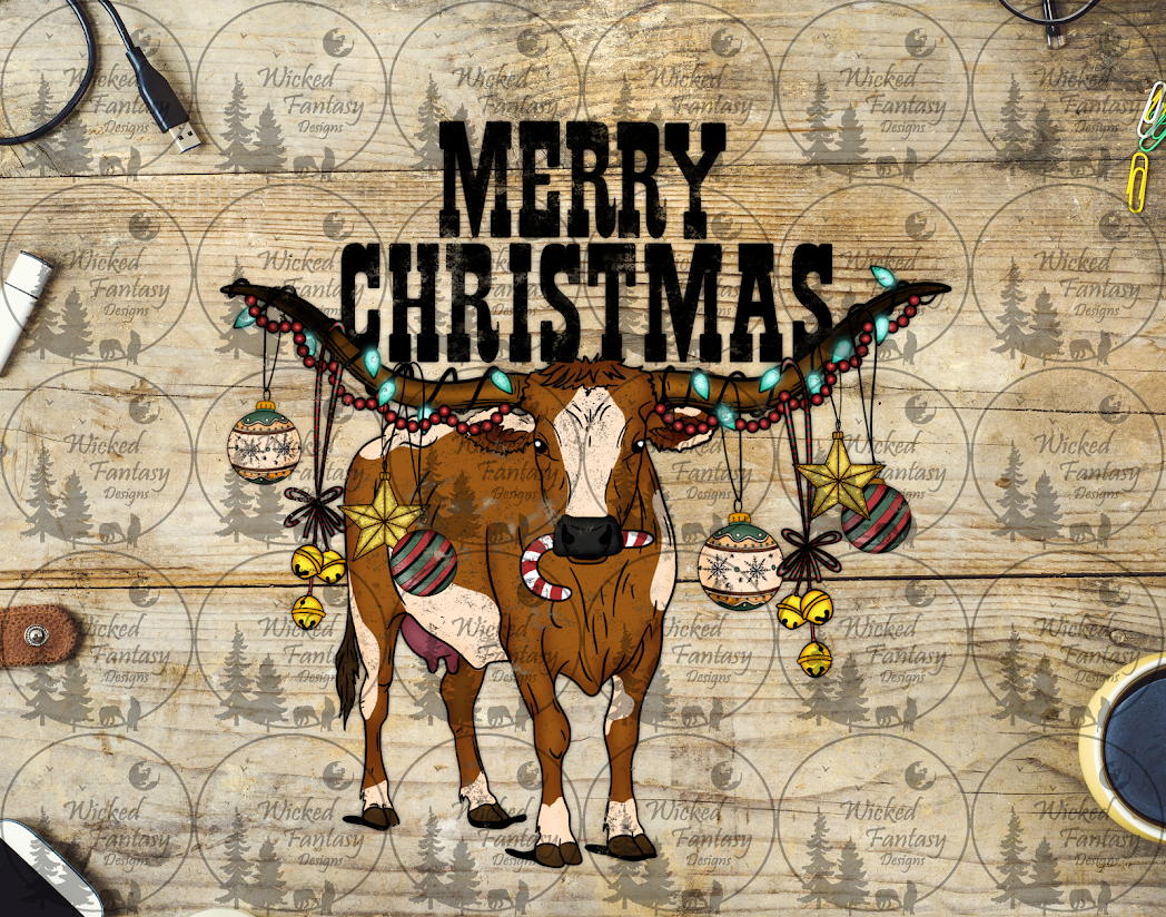 UVDTF Merry Christmas Longhorn
