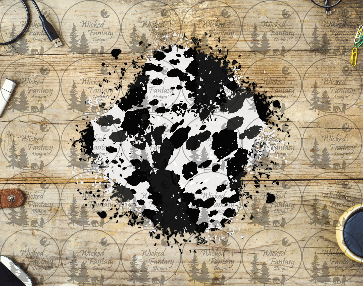 UVDTF Cow Print Splash