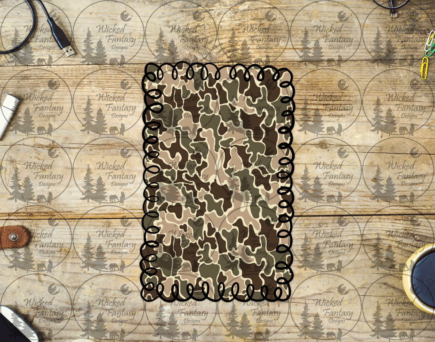 UVDTF Camo Squiggles Rectangle