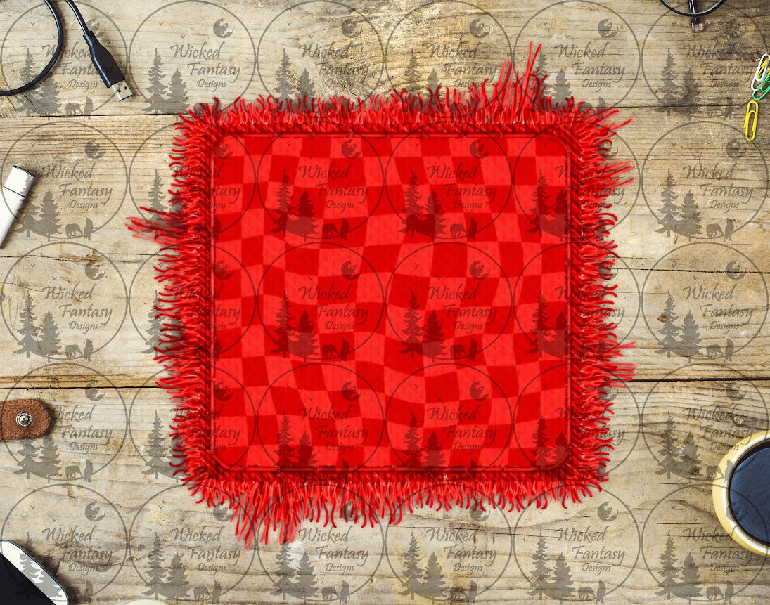 UVDTF Red Checkered Patch
