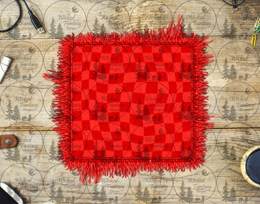 UVDTF Red Checkered Patch