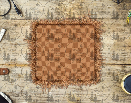 UVDTF Tan Checkered Patch