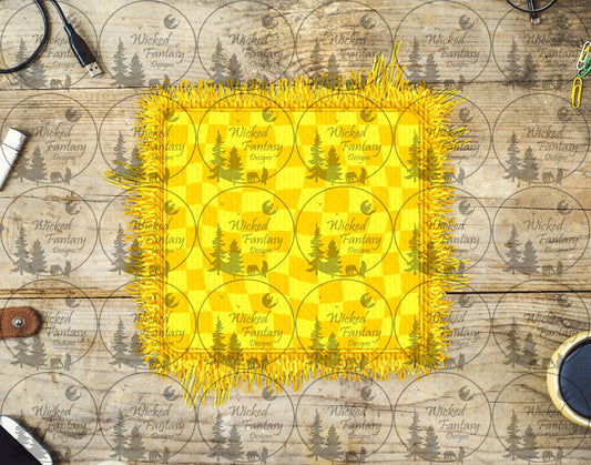 UVDTF Yellow Checkered Patch