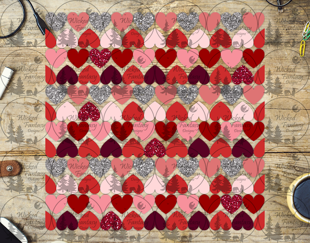 UVDTF Hearts Collage 20oz 30oz 10"x10"