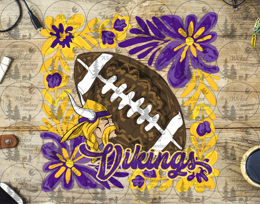 UVDTF Floral Football Vikings