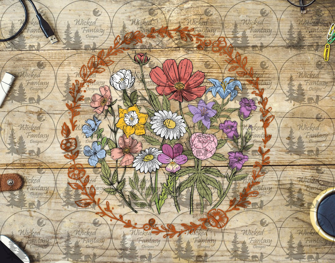 UVDTF Wildflower Wreath