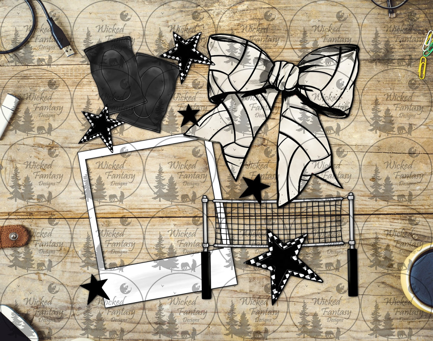 UVDTF Volleyball Bow Frame